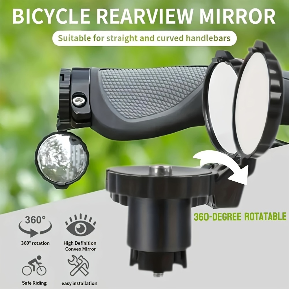 Mirror Handlebar Convex - High-definition wide-angle bicycle rearview mirror-round convex