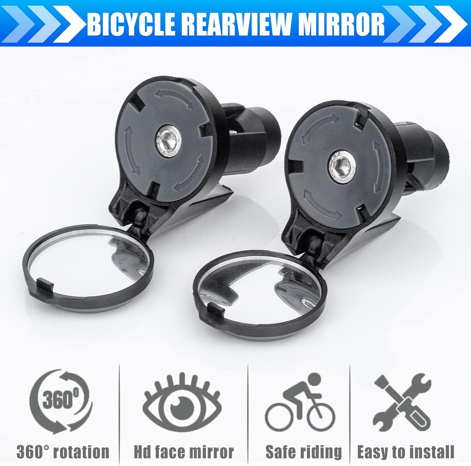 1/2pcs Bicycle Rearview Mirror - Mirror Handlebar Convex review and price